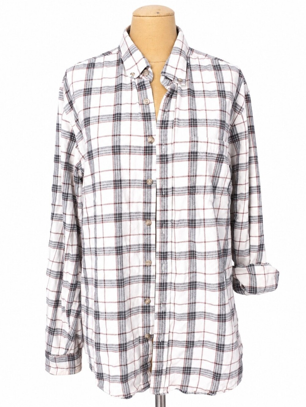 🍁  Eddie Bauer Classic Fit 100% Cotton Plaid Button Down Shirt Men's